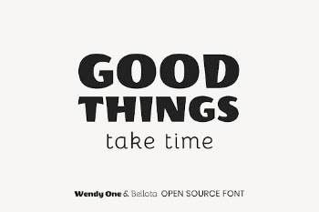 Wendy One & Bellota open | Free Font Add-on - rawpixel