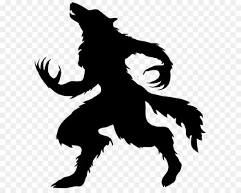 Werewolf Halloween Full moon Gray wolf - Halloween Werewolf Silhouette PNG Clip Art Image 