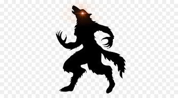 Werewolf Halloween Illustration - Werewolf roars 