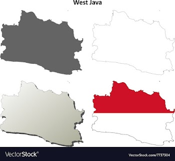 West Java blank outline map set vector image