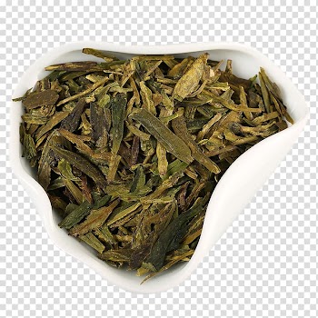 West Lake Longjing tea Green tea Xinyang Maojian tea, Creative bowl in the West Lake Longjing tea leaves transparent background PNG clipart