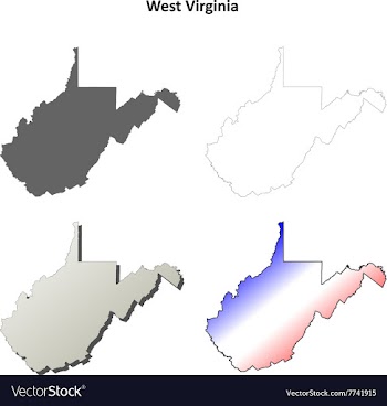 West Virginia outline map set vector image
