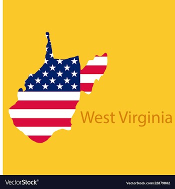 West virginia state of america with map flag vector image