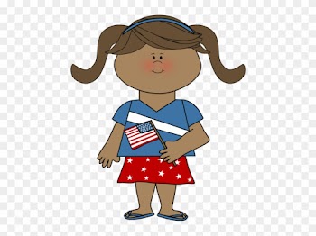 Western Clip Art - Patriotic Girl Embroidery Design