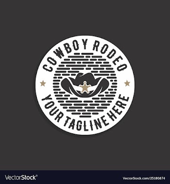 Western cowboy emblem or stamp logo design vector image