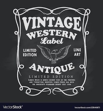  					Western hand drawn frame label blackboard vintage vector image														