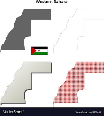 Western Sahara outline map set vector image