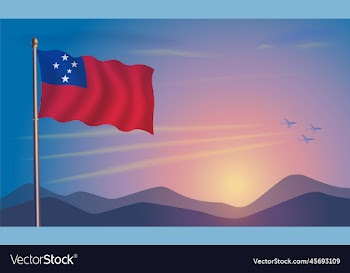 western samoa flag in the morning sun
