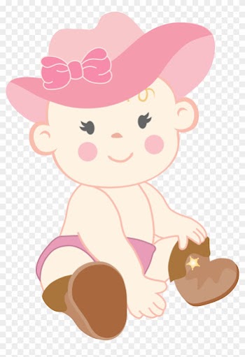 Western Theme Baby Shower Cake Clipart - Cowgirl Baby Shower Clipart