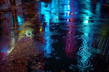 wet concrete road