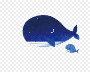 Whale Art painting Illustration - Vector blue whale 