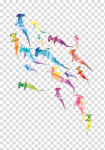 Whale shark Watercolor painting Great white shark, shark transparent background PNG clipart