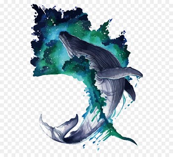 Whale Watercolor painting Illustration - Vector whale 