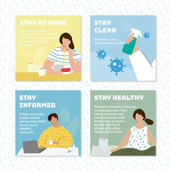 What to do at home during coronavirus outbreak social template vector | Free  vector - 2313850