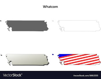 Whatcom Map Icon Set vector image
