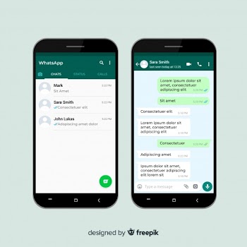 Whatsapp screen template Free Vector