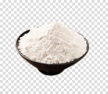 Wheat flour Bread Flour Powder, Bowl of white flour transparent background PNG clipart