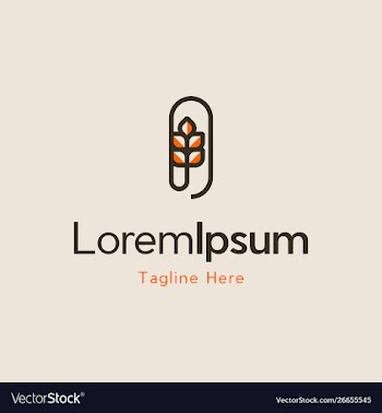 Wheat plant creative business logo vector image