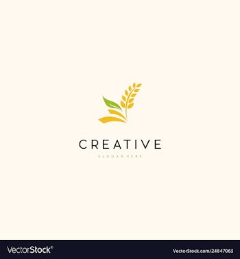 Wheat plant ecology creative logo design vector image