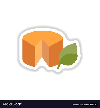 Wheel of cheese sticker vector image