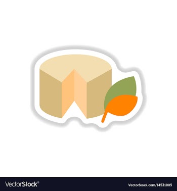 Wheel of cheese sticker vector image
