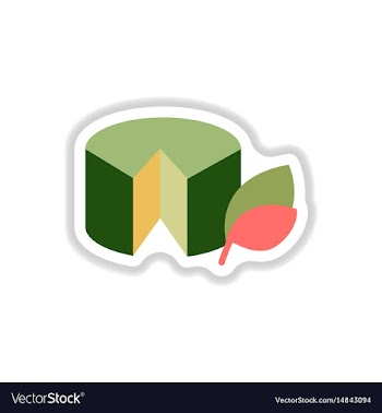 Wheel of cheese sticker vector image