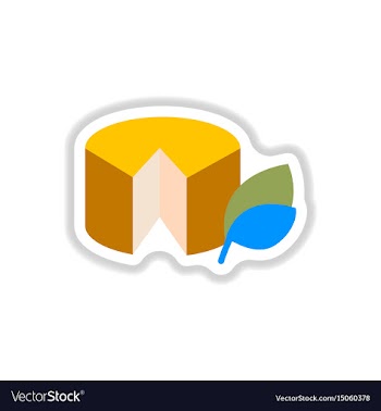 Wheel of cheese sticker vector image