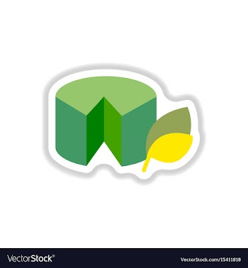 Wheel of cheese sticker vector image