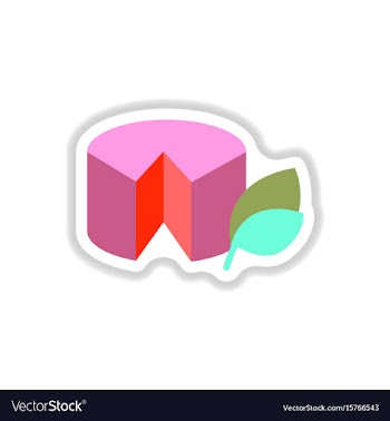 Wheel of cheese sticker vector image