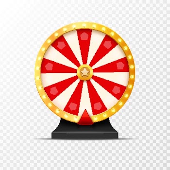 Wheel Of Fortune lottery luck illustration isolated. Casino game of chance. Win fortune roulette. Gamble chance leisure.