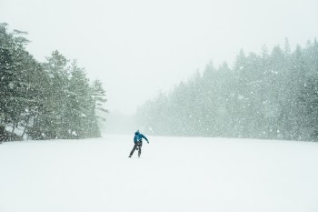 When the city shuts down for a snowstorm, I pack my skates, hike into the woods and enjoy this incredible spot to myself. Nothing beats the magic a snow storm brings. Huge snowflakes and complete silence on the ice, with the exception of the odd ice crack rippling through the valley reminding you that you’re on top of a lake of water.