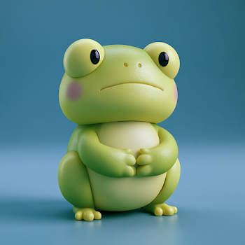 Whimsical 3D Frog Character