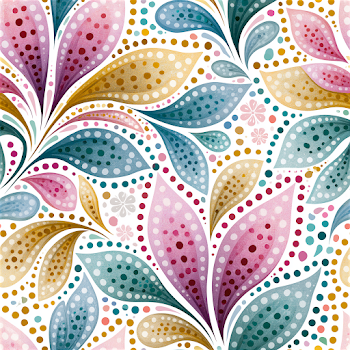 Whimsical Botanical Doodle Dot Pattern