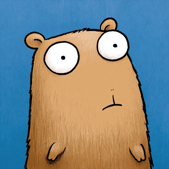 Whimsical Capybara-like Rodent Character with Puzzled Expression