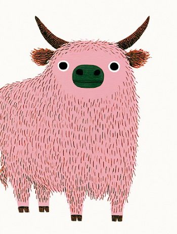 Whimsical Cartoon Beef Cattle
