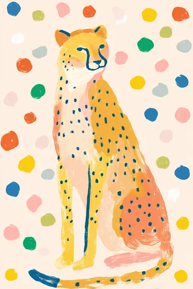 Whimsical Cheetah Illustration Whimsical Cheetah Illustration