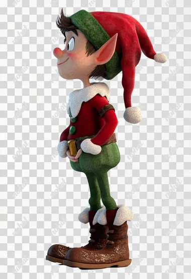 Whimsical Christmas Elf in Pixar-Style Charm