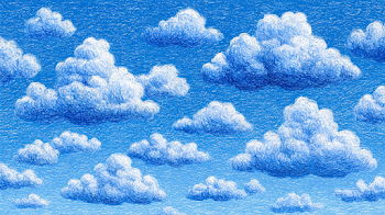Whimsical Clouds in a Bright Blue Sky