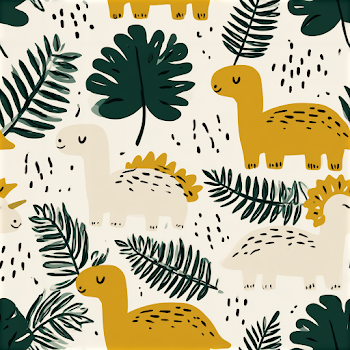 Whimsical Dinosaur Seamless Pattern