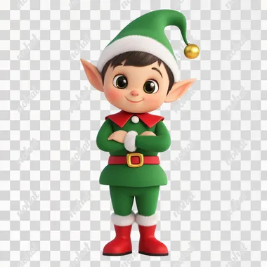 Whimsical Elf Celebrating Christmas in Isolation