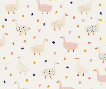 Whimsical Folk-Art Geese Pattern