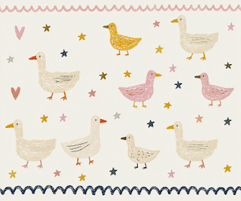 Whimsical Folk-Art Geese Pattern