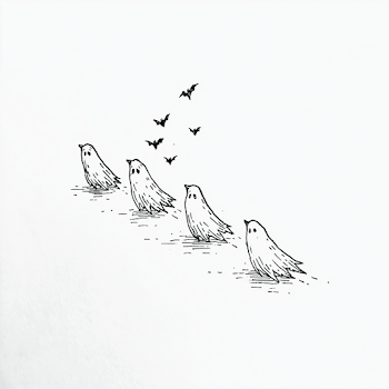 Whimsical Ghost Doodle