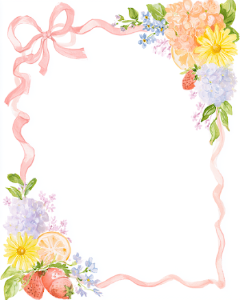 Whimsical Grandmillennial Summer Floral Frame