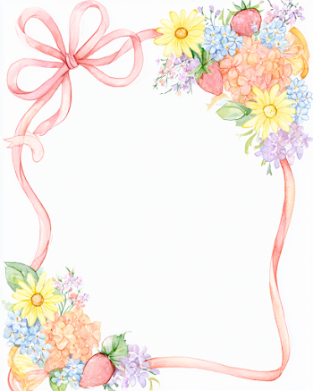 Whimsical Grandmillennial Summer Floral Frame