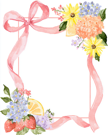 Whimsical Grandmillennial Summer Ribbon Frame