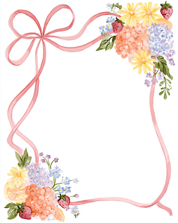 Whimsical Grandmillennial Summer Ribbon Frame