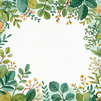 Whimsical Green Leaf Decorative Frame for Children's Book