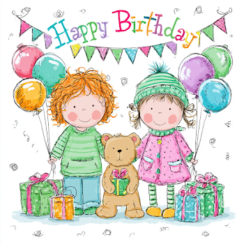 Whimsical Hand-Drawn Birthday Party Illustration