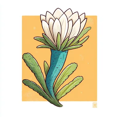 Whimsical Hand-Drawn Cactus Flower Illustration Whimsical Hand-Drawn Cactus Flower Illustration